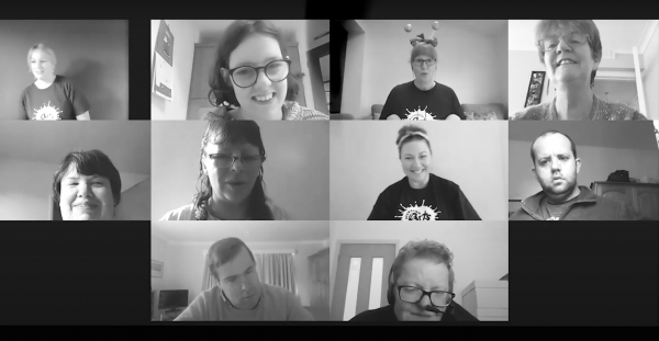 A still taken from an online Hands & Voices Zoom video