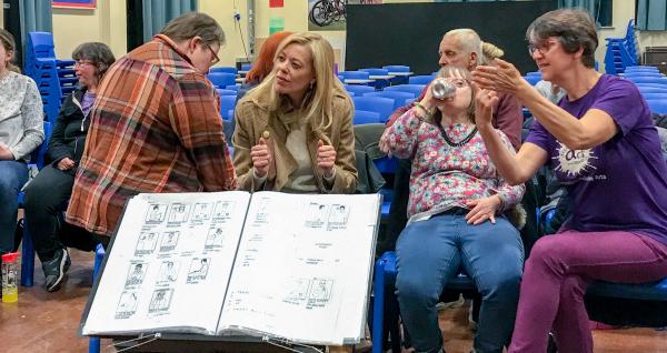 A photo of Rachel Paver at one of our Hands & Voices rehearsals last year